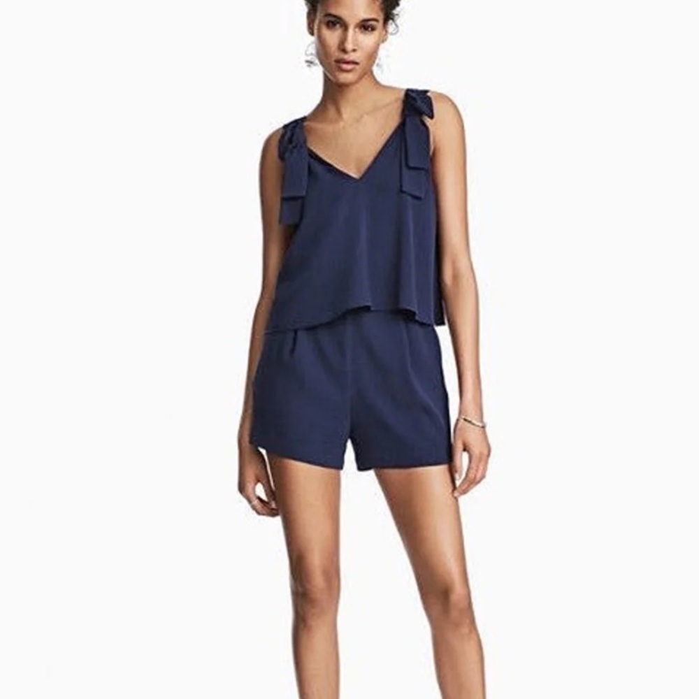 Tie Shoulder Popover Romper